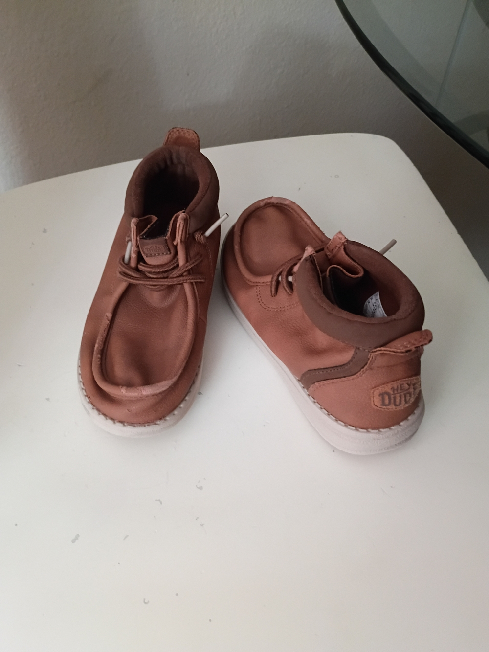 Hey Dude Wally Mid Youth Classic Brown Sneakers Boys US 13